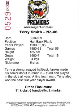 2001 Weg Art '80 Premiers #20 Terry Smith Back